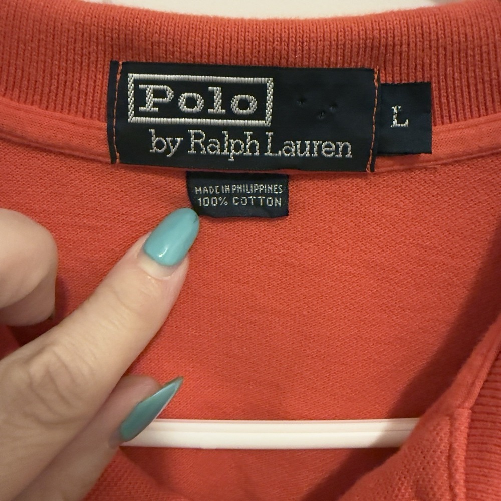 Polo Ralph Ralph Men's Bright Red Short Sleeve Collared Polo Size Large - Picture 3 of 5